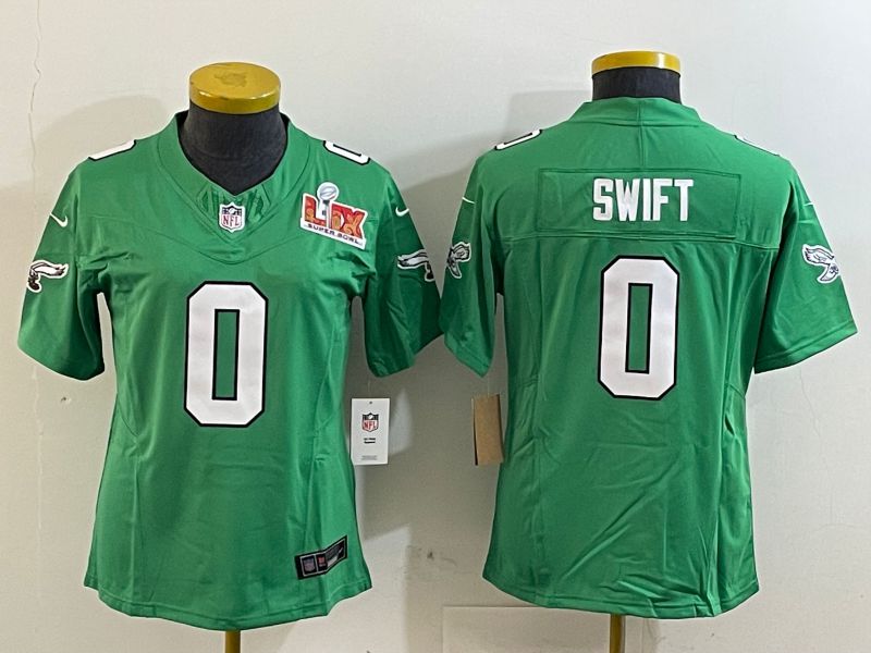 Youth Philadelphia Eagles 0 Swift Green three generations 2025 Nike Vapor Limited NFL Jersey style 2